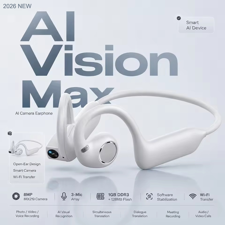 Headphones - Headphone Kamera AI Konduksi Tulang dengan