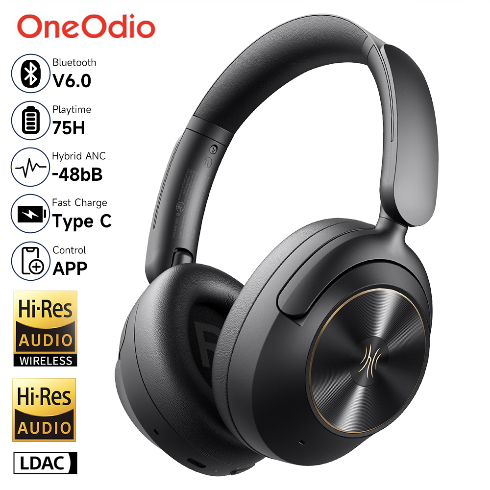 Anc Wireless Over Ear Headphones - Headphone Nirkabel Bluetooth 6.0 OneOdio A6