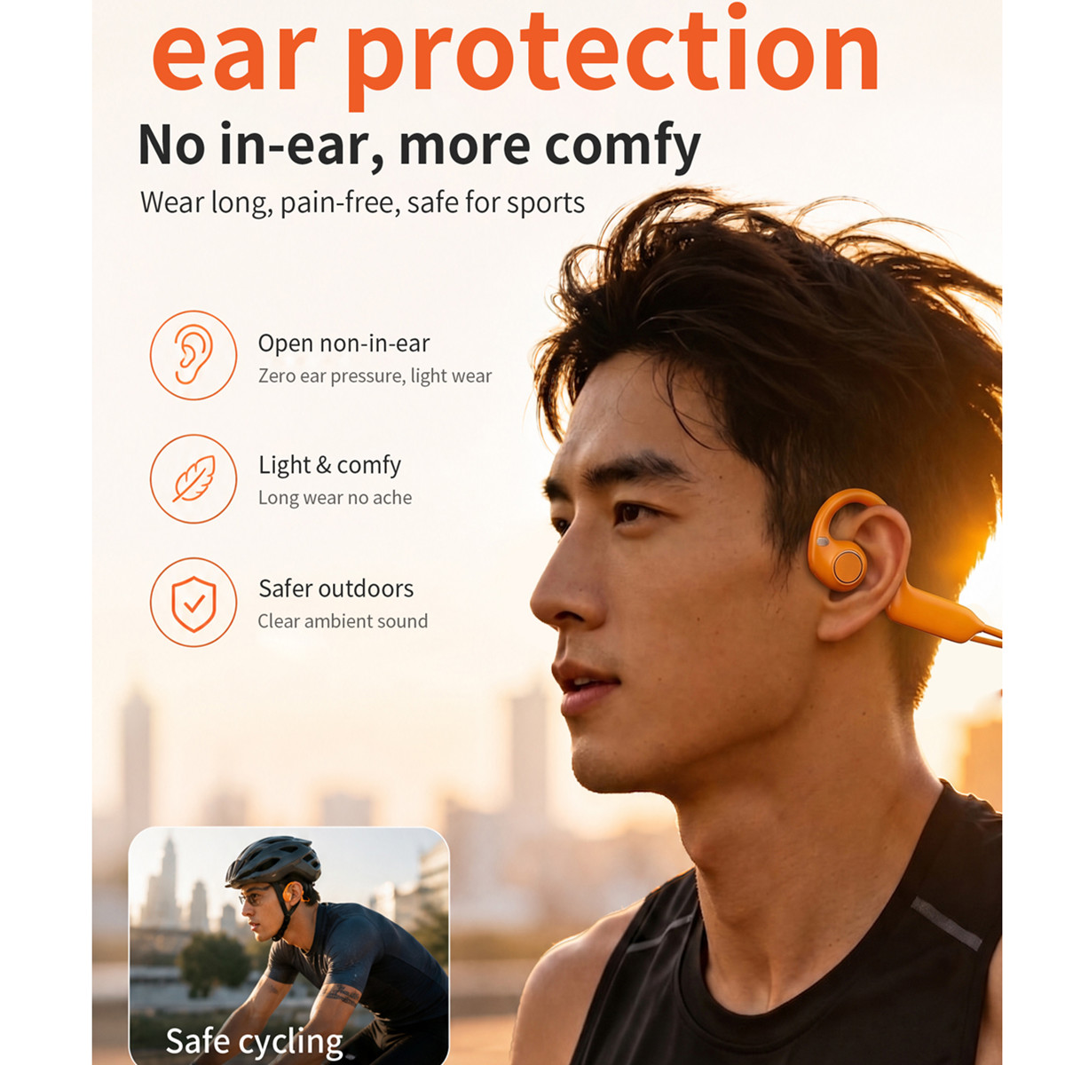Headset Konduksi Tulang dengan - Bone Conduction Running Headphones ulasan dan harga