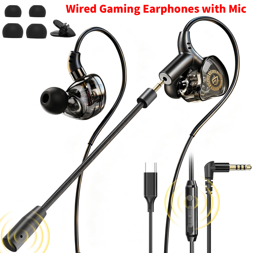 Earphone Gaming Berkabel 3,5 m - Type C Wired Earphones With Mic ulasan dan harga