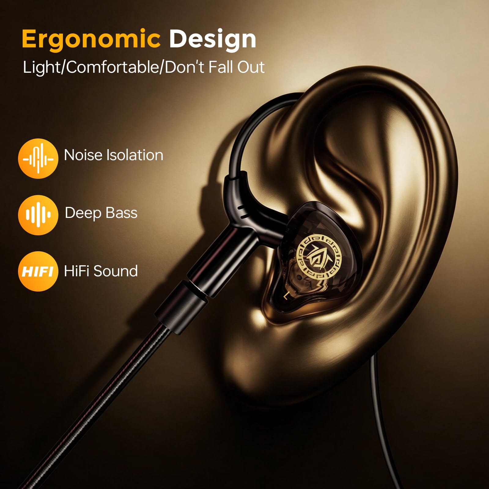 Earphone Gaming Berkabel 3,5 m - Type C Wired Earphones With Mic ulasan dan harga