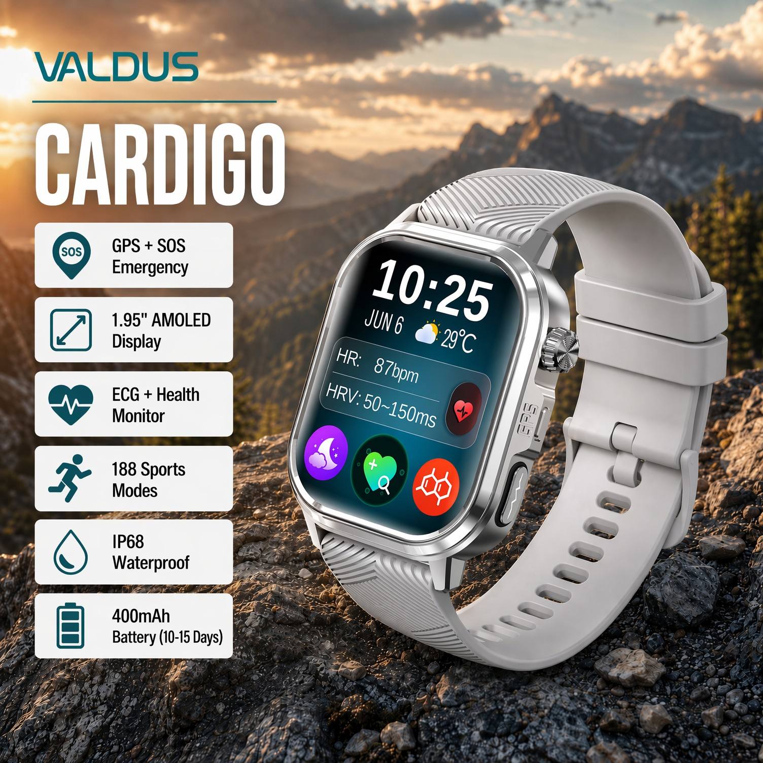 Jam Tangan Pintar VALDUS CARDI - Smartwatches ulasan dan harga