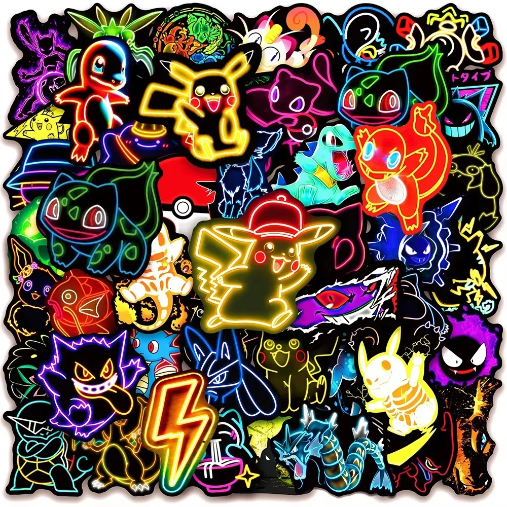 100 buah stiker Pokémon neon,  - Laptops ulasan dan harga